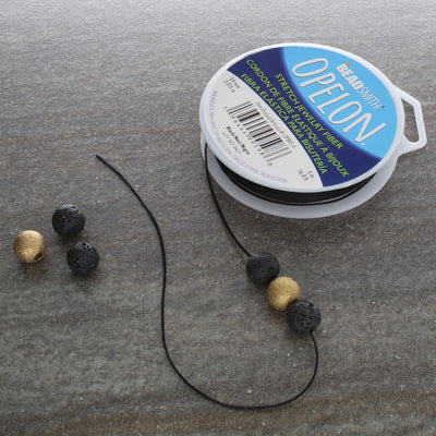NEW!Best Stretch Cord for Bead Bracelets - Opelon 0.4mm Black-5M
