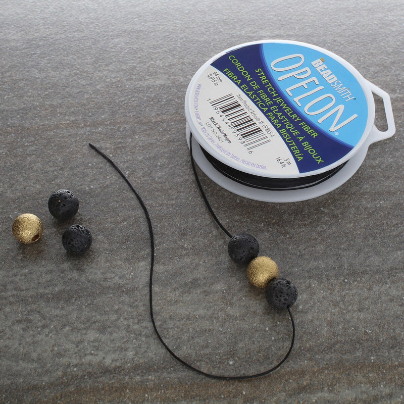 NEW!Best Stretch Cord for Bead Bracelets - Opelon 0.4mm Black-5M