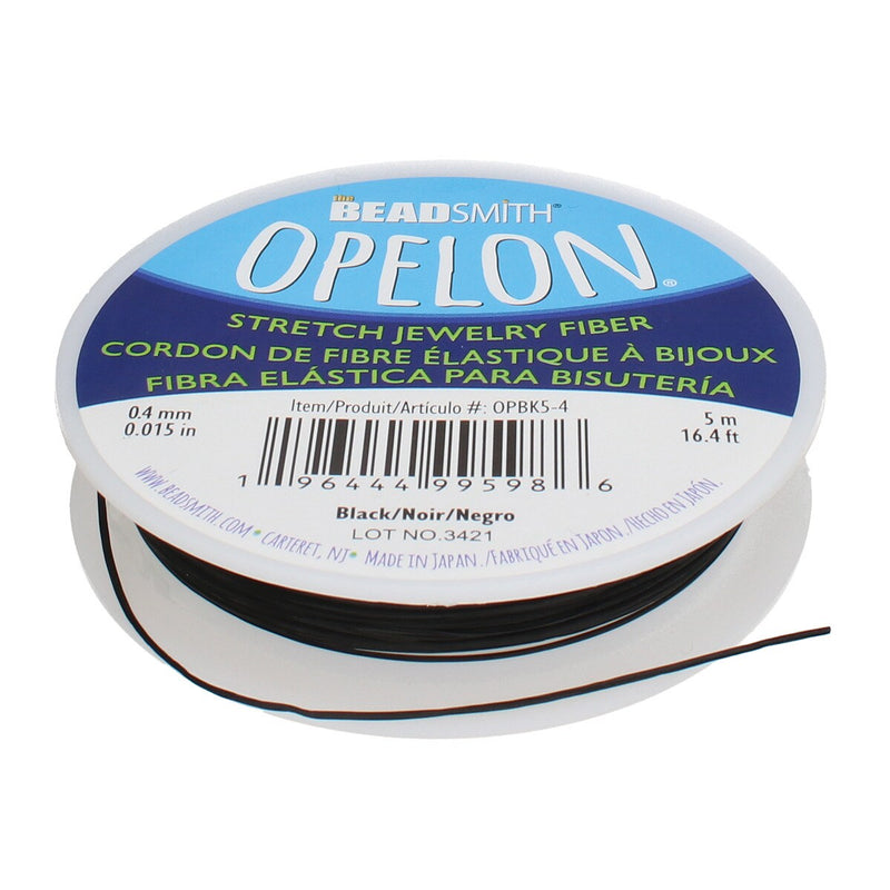 NEW!Best Stretch Cord for Bead Bracelets - Opelon 0.4mm Black-5M