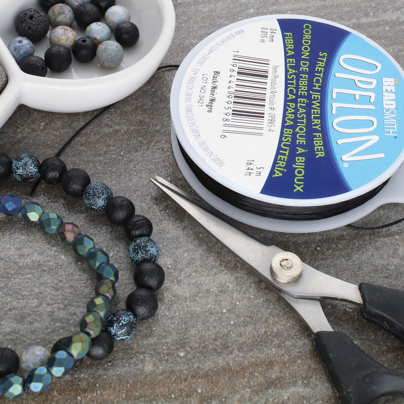NEW!Best Stretch Cord for Bead Bracelets - Opelon 0.4mm Black-5M