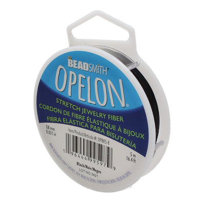 NEW!Best Stretch Cord for Bead Bracelets - Opelon 0.8mm Black-5M