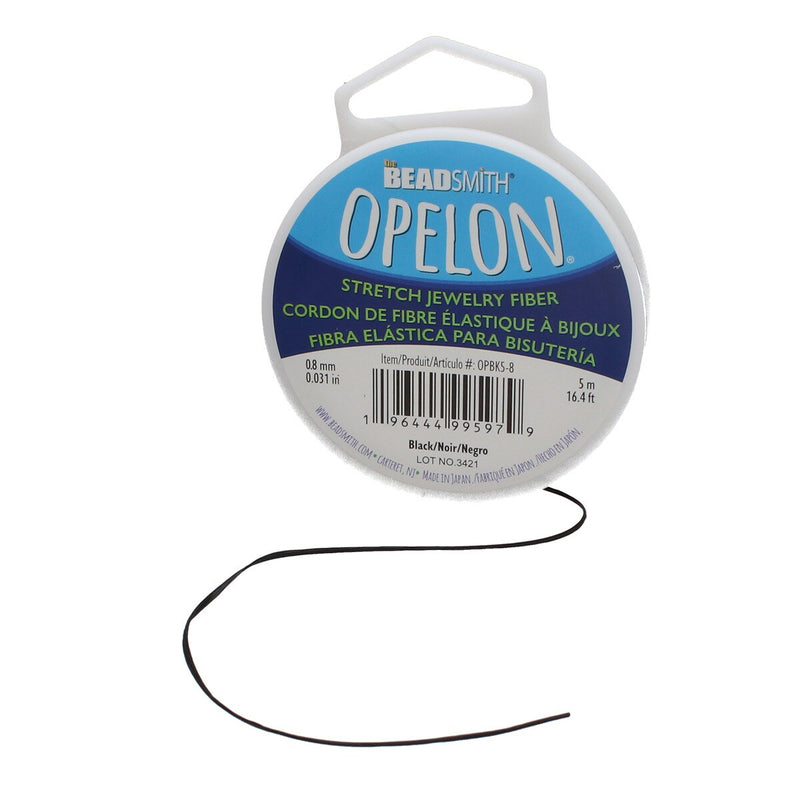 NEW!Best Stretch Cord for Bead Bracelets - Opelon 0.8mm Black-5M