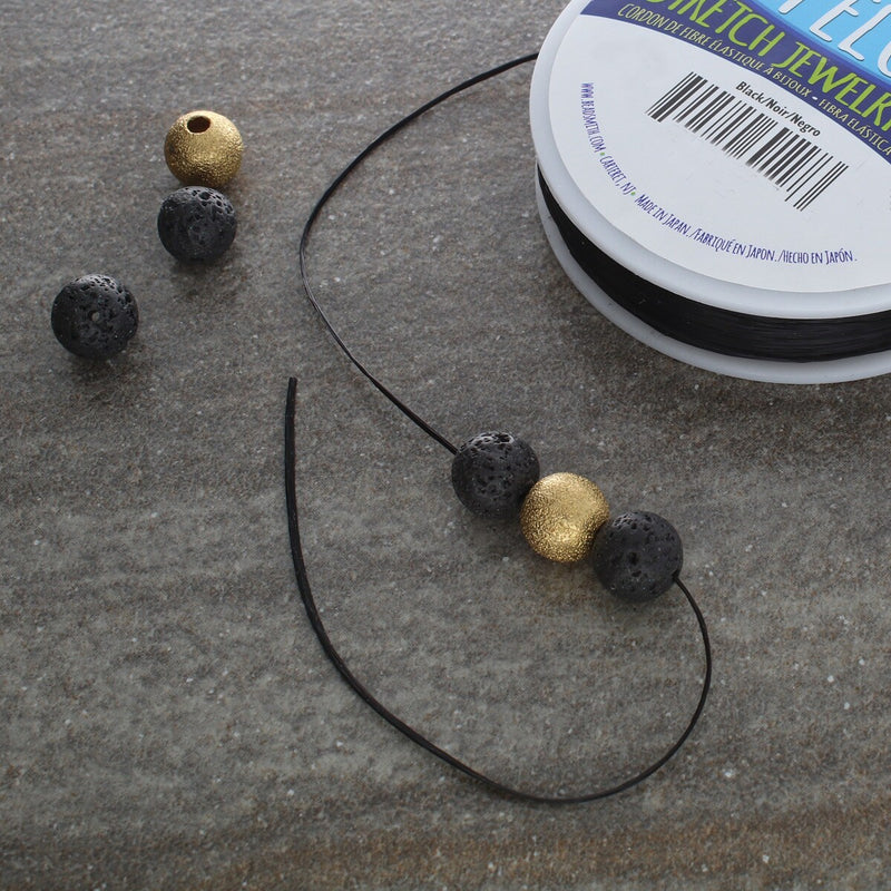 NEW!Best Stretch Cord for Bead Bracelets - Opelon 0.8mm Black-5M