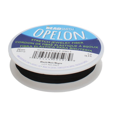 NEW!Best Stretch Cord for Bead Bracelets - Opelon 0.8mm Black-5M