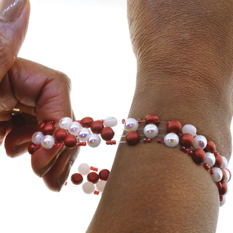 Meilleur cordon extensible pour bracelets de perles - Opelon 0.7mm White-5M
