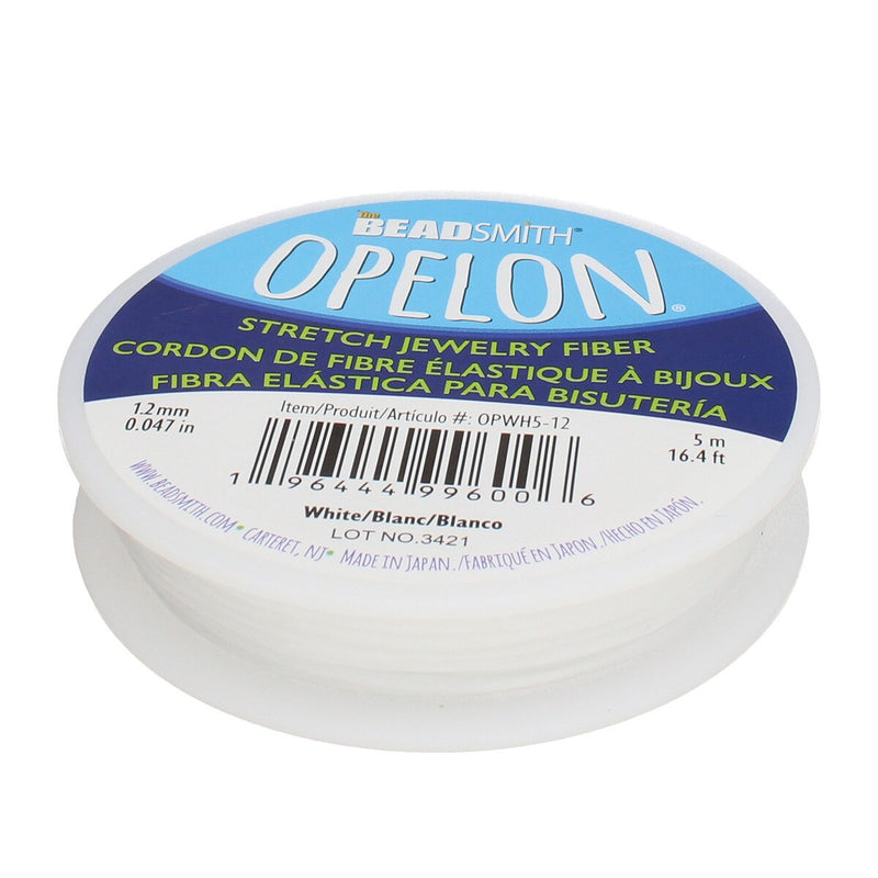 Meilleur cordon extensible pour bracelets de perles - Opelon 0.7mm White-5M