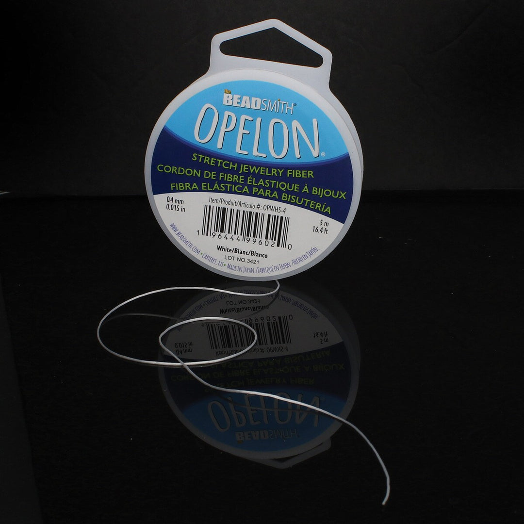 NEW! Best Stretch Cord for Bead Bracelets - Opelon 0.4mm White-5M