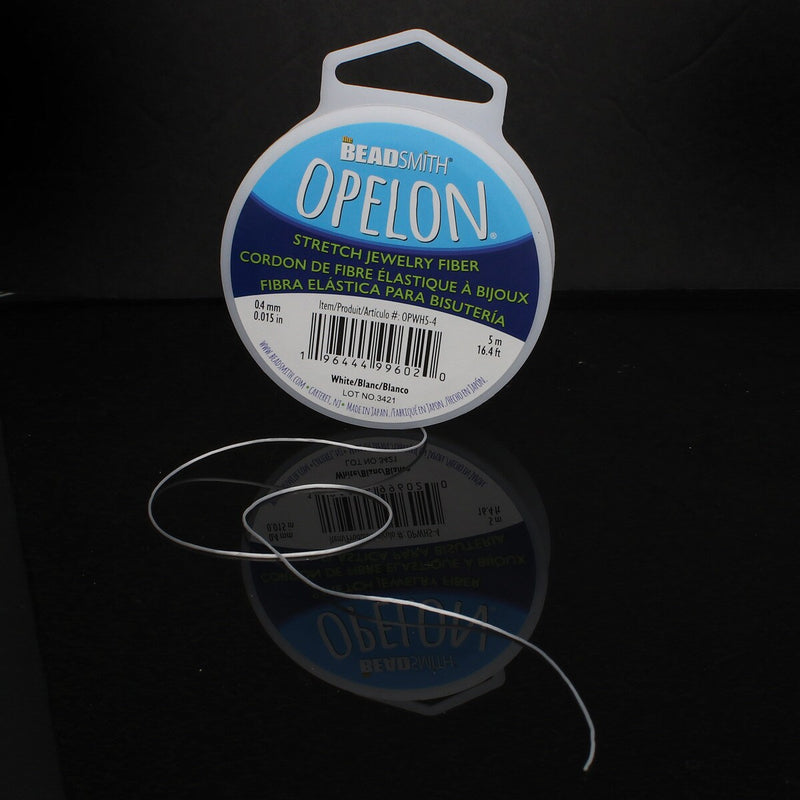 NEW! Best Stretch Cord for Bead Bracelets - Opelon 0.4mm White-5M