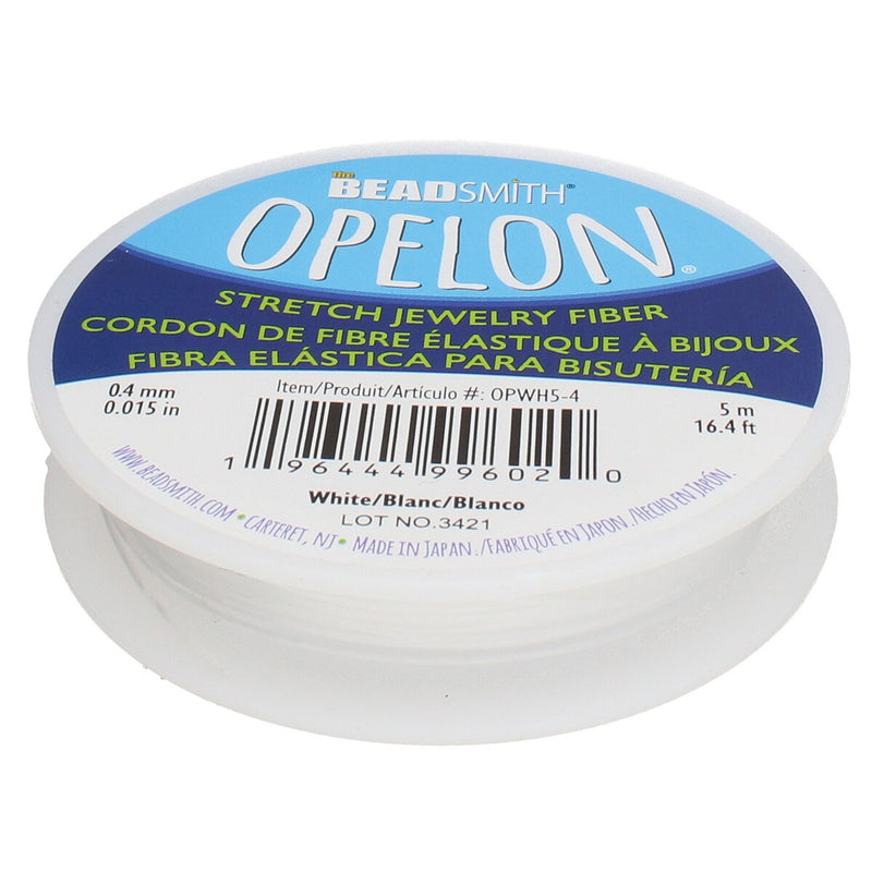 NEW! Best Stretch Cord for Bead Bracelets - Opelon 0.4mm White-5M