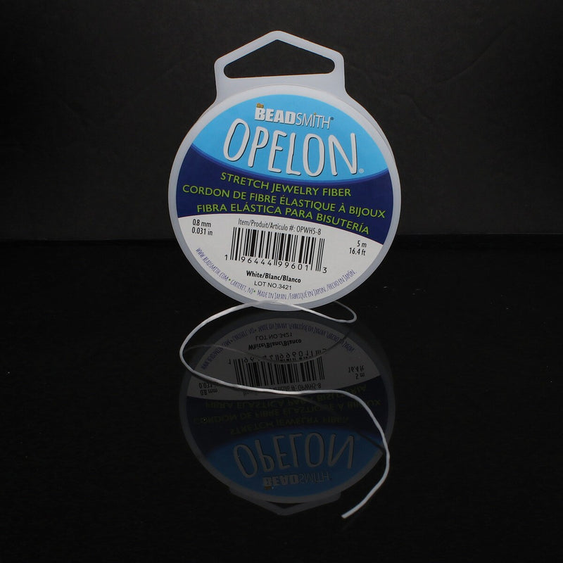 NEW! Best Stretch Cord for Bead Bracelets - Opelon 0.8mm White-5M