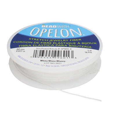 NEW! Best Stretch Cord for Bead Bracelets - Opelon 0.8mm White-5M