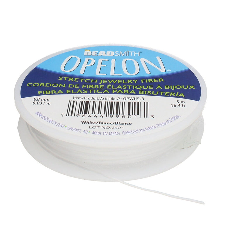 NEW! Best Stretch Cord for Bead Bracelets - Opelon 0.8mm White-5M