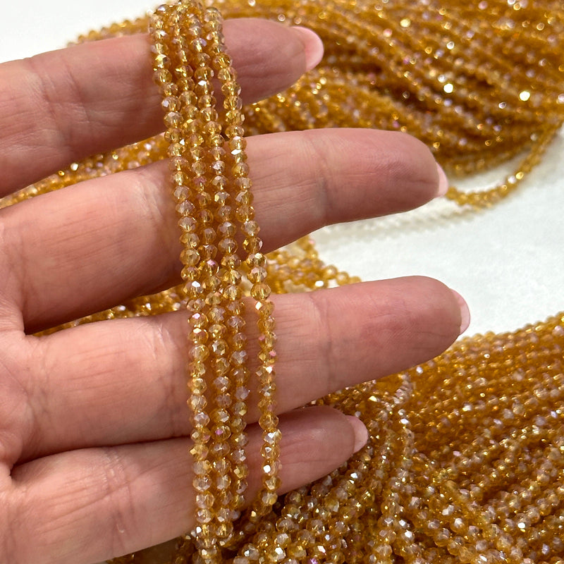 Crystal faceted rondelle 2mm Beads, PBC2C89