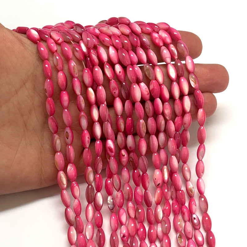 Natural Mother of Pearl Colored Rice Beads,15.5 Inches Strand