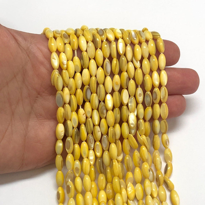 Natural Mother of Pearl Colored Rice Beads,15.5 Inches Strand