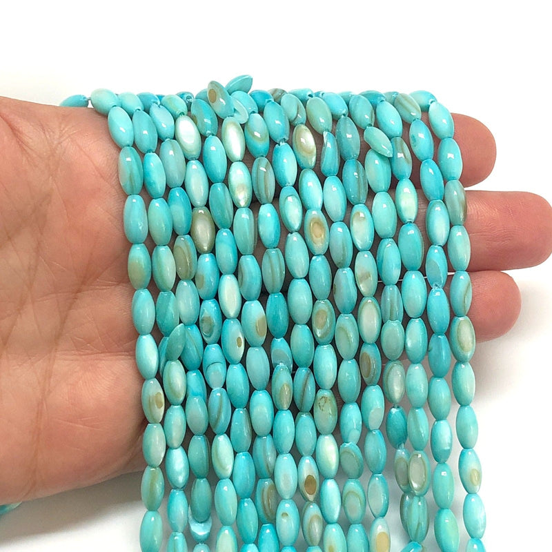Natural Mother of Pearl Colored Rice Beads,15.5 Inches Strand