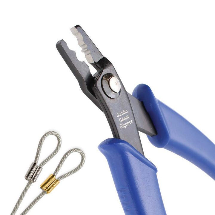 BeadSmith Jumbo Crimping Pliers for 3 mm Crimp Tubes – 130 mm, Blue Handles