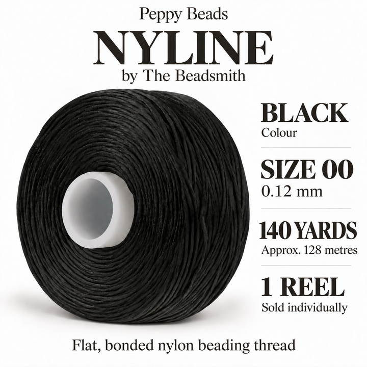 Beadsmith NYLINE Black Nylon Beading Thread 