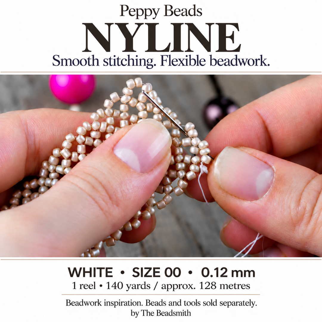 Beadsmith NYLINE White Beading Thread Size 00 0.12mm