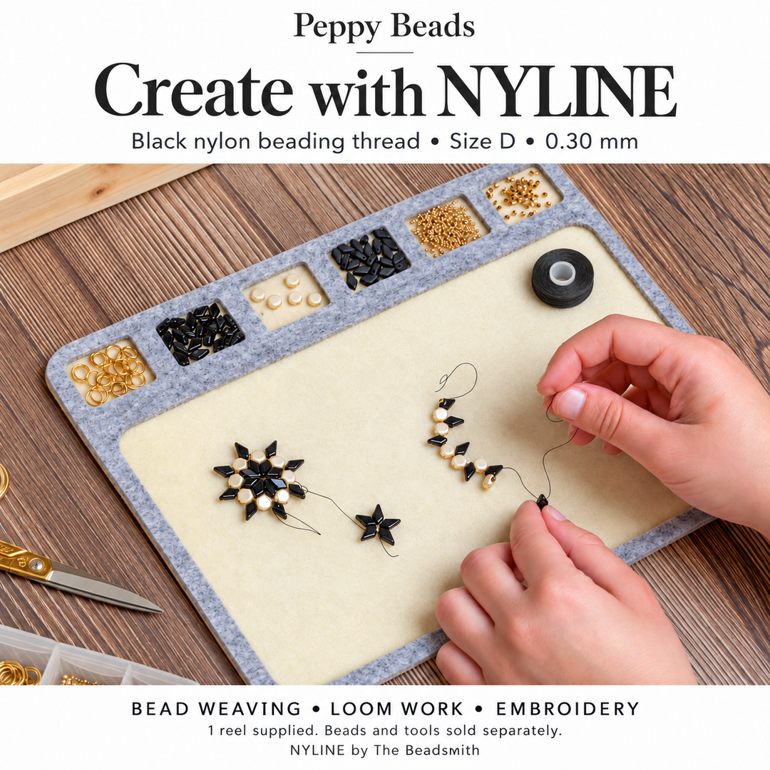 Beadsmith NYLINE Black Nylon Beading Thread – Size D 0.30mm