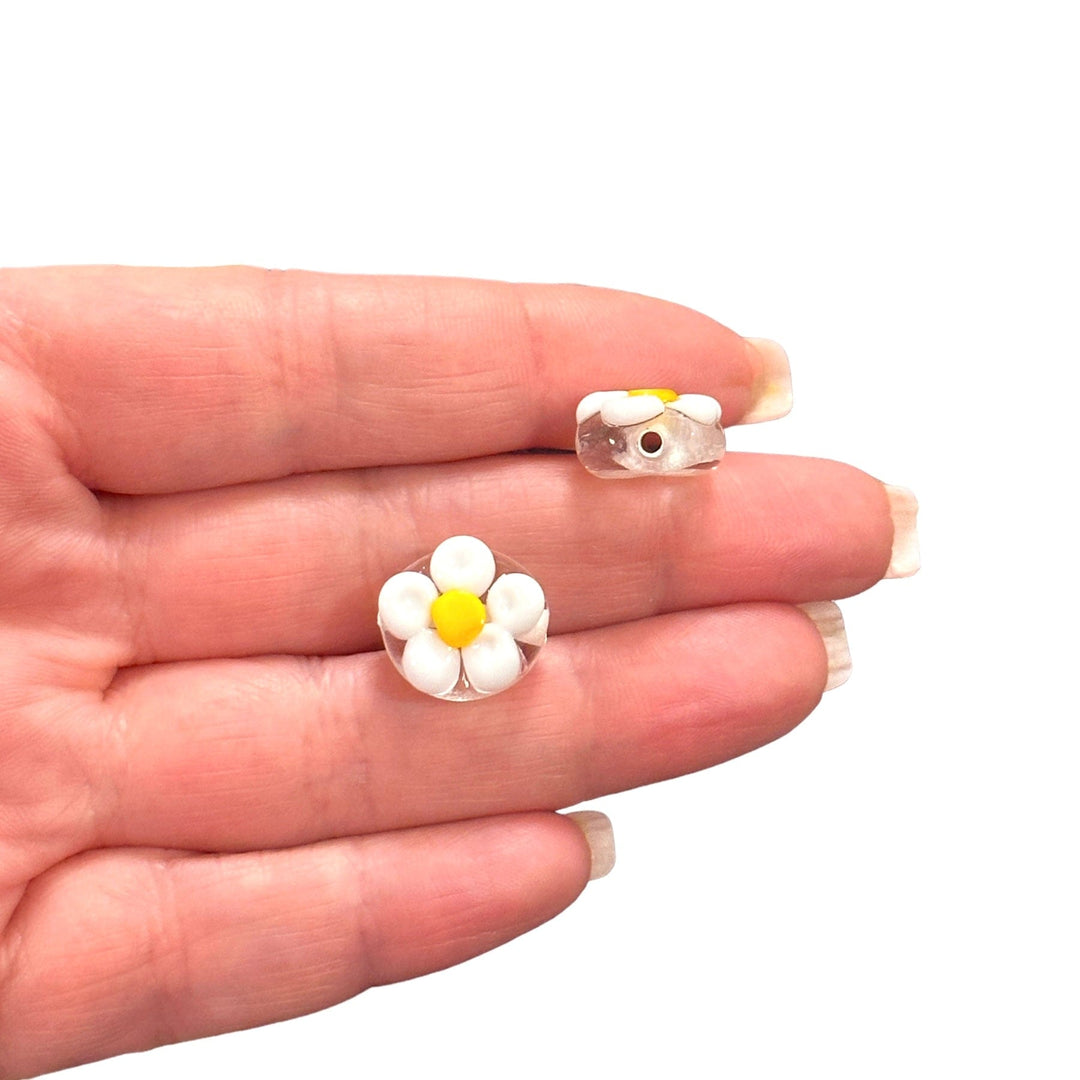 Hand Made Murano Glass Daisy Charm