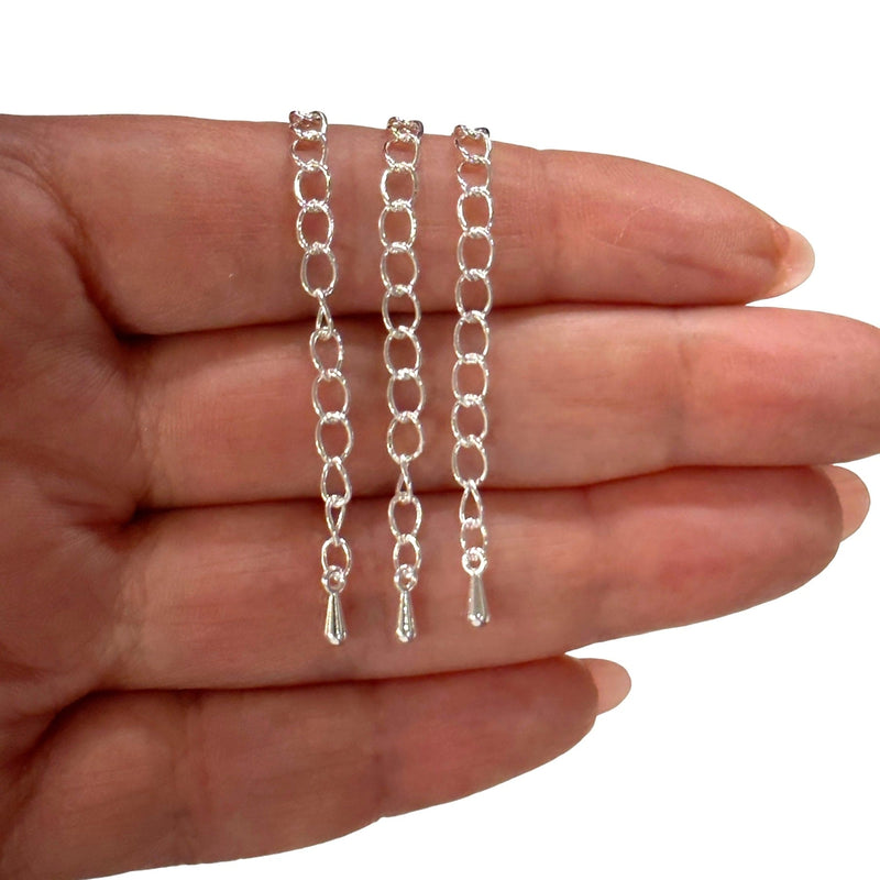 SilverPlated 3 Inch Chain Extender With Drop Charm