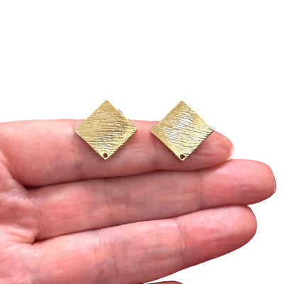 24Kt Gold Plated Brass Stud Earrings, 2 pcs in a pack