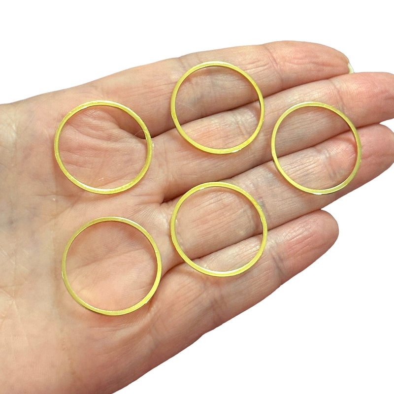 24Kt Gold Plated 24mm Connector Rings, 24mm Closed Gold Rings, 5 pcs in a pack