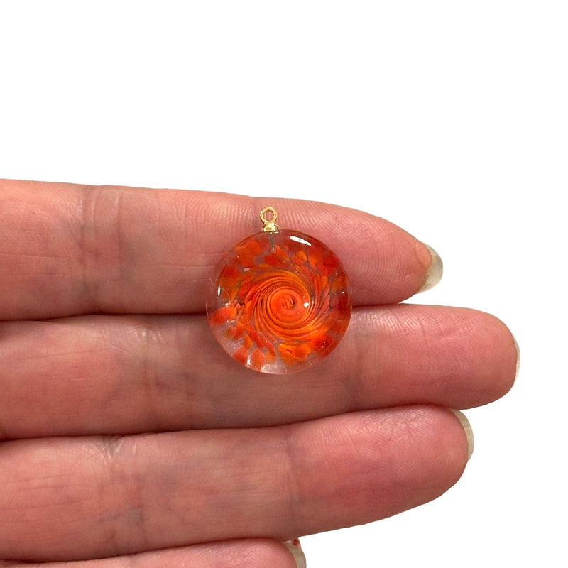 Hand Made Murano Glass Charm With 24Kt Gold Plated Pin