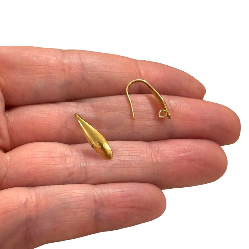 Stainless Steel 24Kt Gold Plated Earrings With Loop