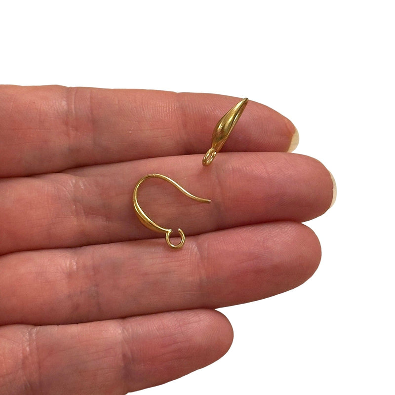 Stainless Steel 24Kt Gold Plated Earrings With Loop