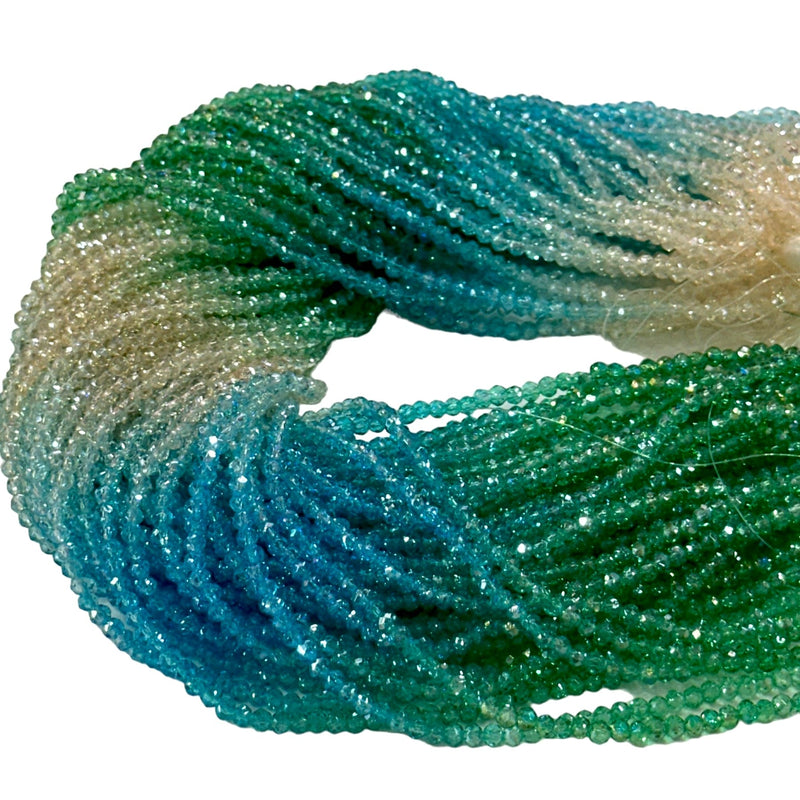 2mm Crystal rondelle beads strand 170 pcs, PBC2C104