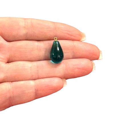 Hand Made Murano Glass Drop Charm With 24Kt Gold Plated Pin
