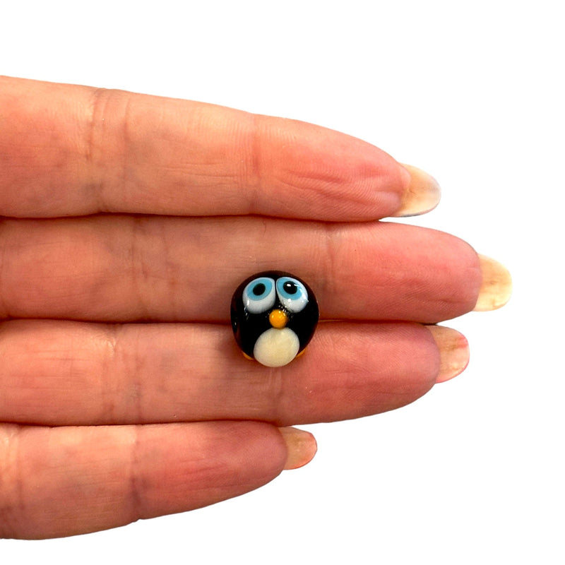 Charme de pingouin en verre de Murano fabriqué à la main