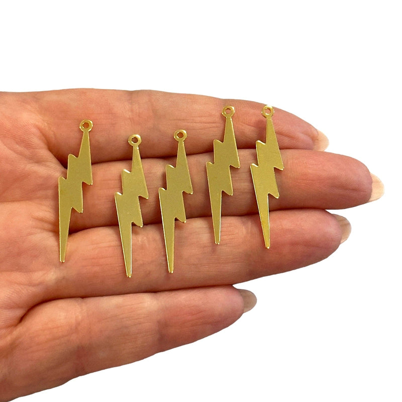 Charms Lightning Strike plaqués or 24 carats, 5 pièces dans un paquet