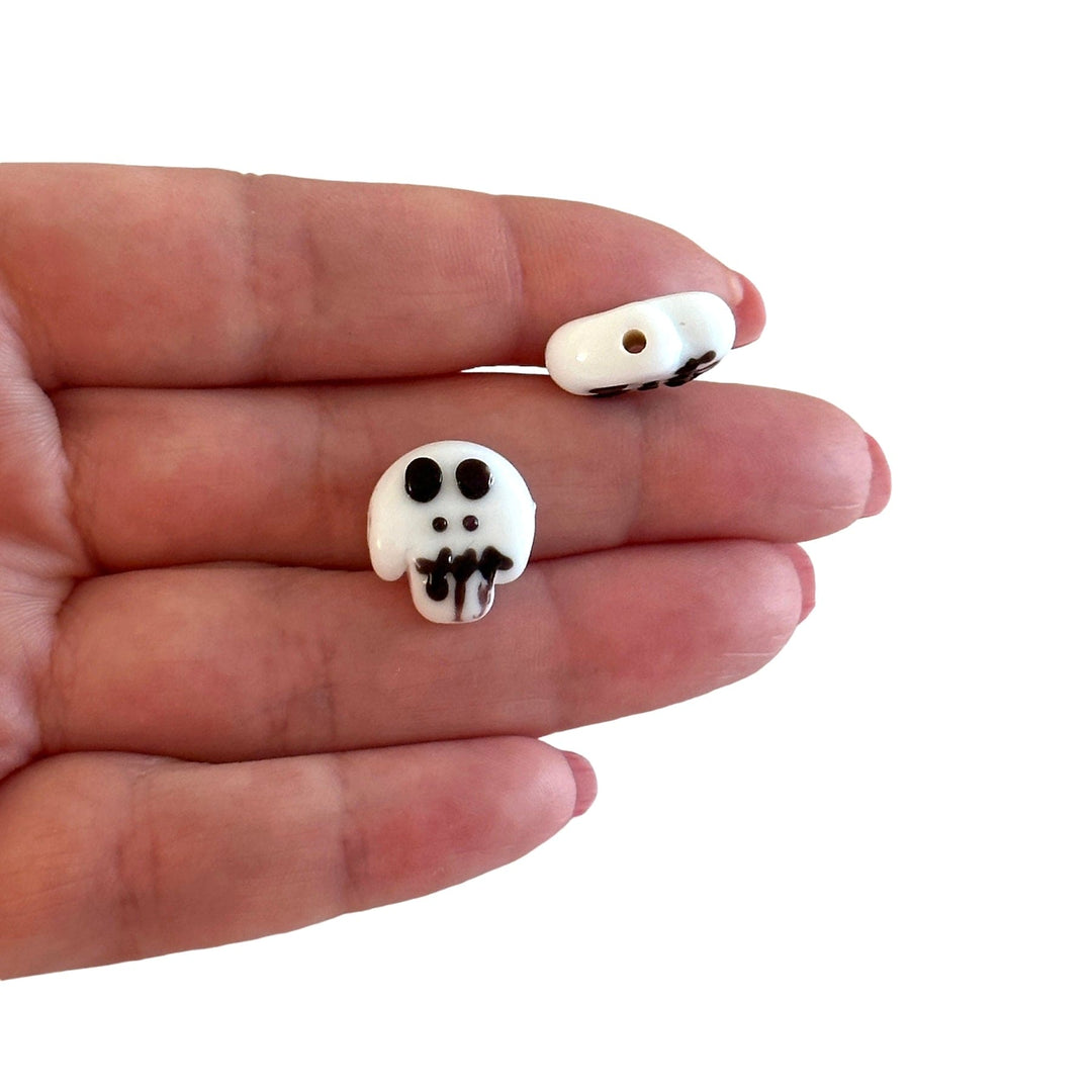 Halloween Skull Hand Made Murano Glass Charm