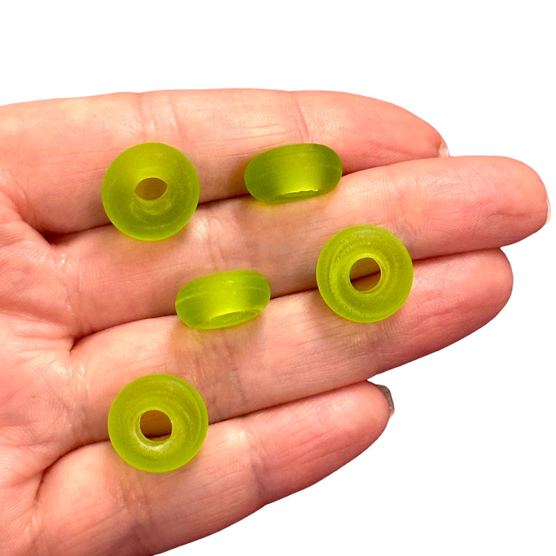 Handgefertigte mattierte Rondelle-Perlen aus Muranoglas mit 5-mm-Löchern, 5 Stück in einer Packung
