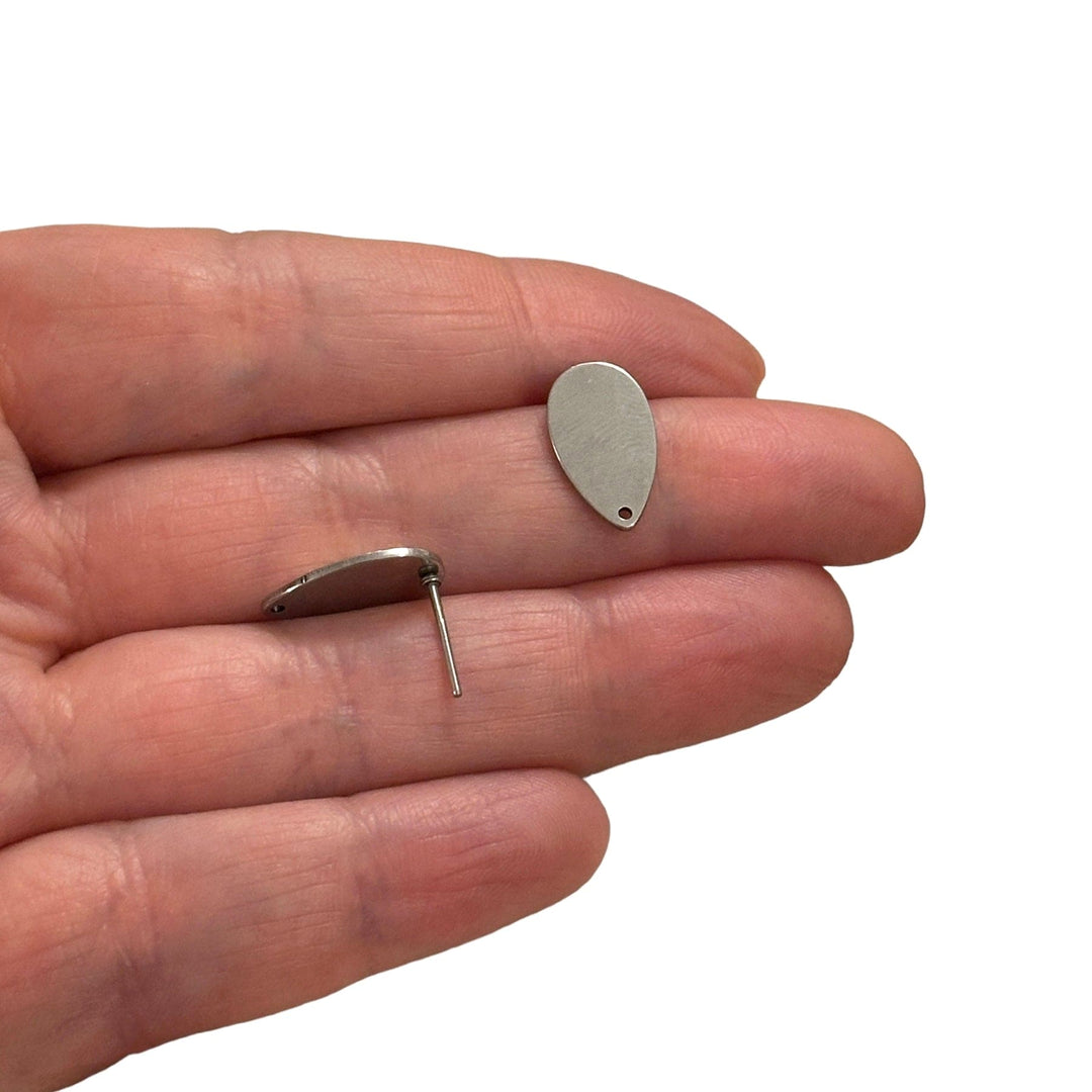 Stainless Steel Drop Stud Earrings With Hole