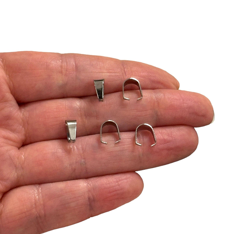 Stainless Steel Pendant Bail, Pinch Bail, Pendant Connectors, Necklace Findings, 5 pcs in a pack