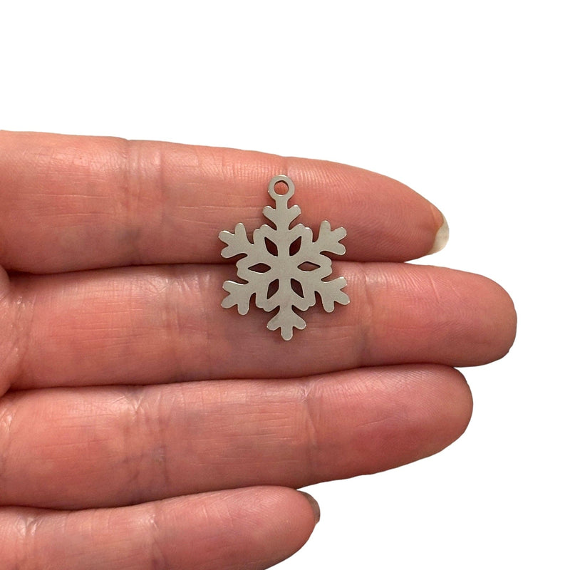 Stainless Steel  Snowflake Charm
