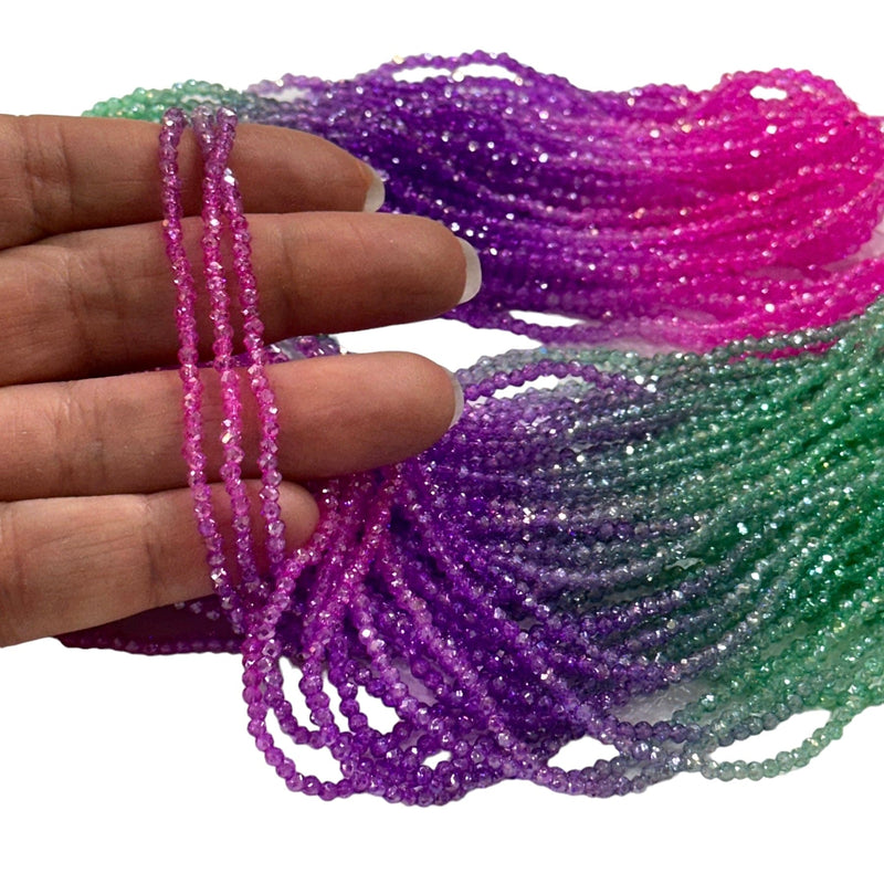1mm Crystal rondelle beads strand 170 pcs, PBC1C46