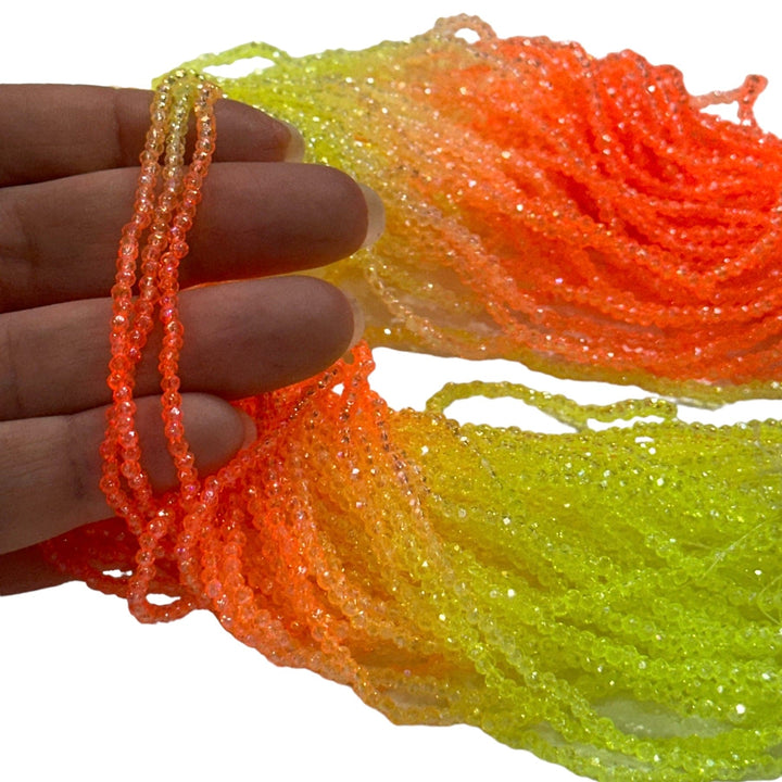 1mm Crystal rondelle beads strand 170 pcs, PBC1C50