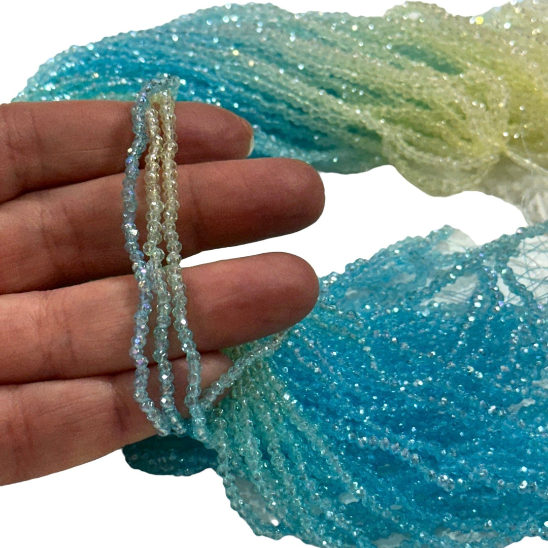 1mm Crystal rondelle beads strand 160 pcs, PBC1C62