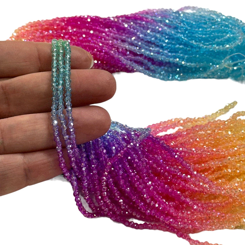 1mm Crystal rondelle beads strand 160 pcs, PBC1C66