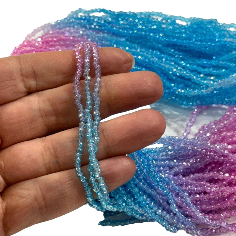 1mm Crystal rondelle beads strand 160 pcs, PBC1C78