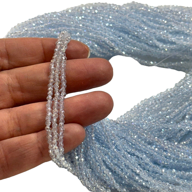 1mm Crystal rondelle beads strand 160 pcs, PBC1C84