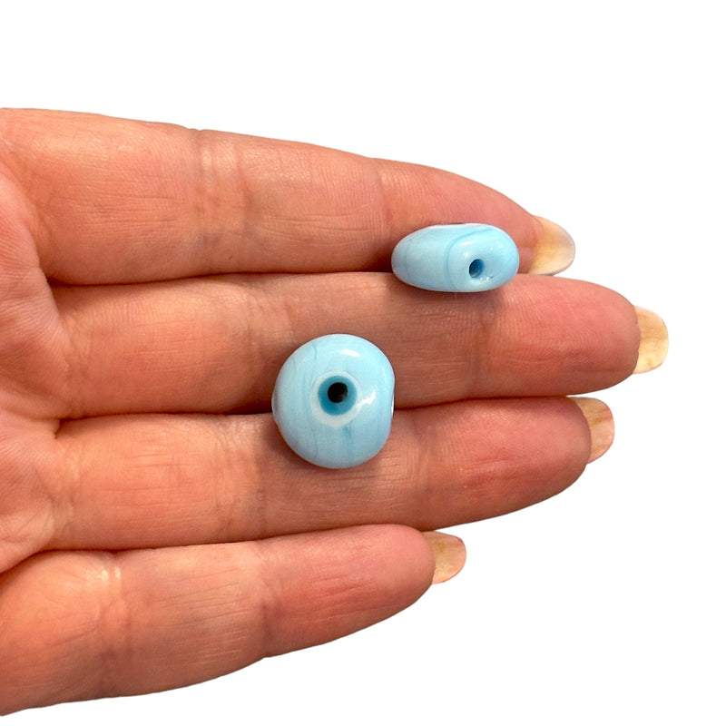 Hand Made Murano Glass Baby Blue Evil Eye Charm