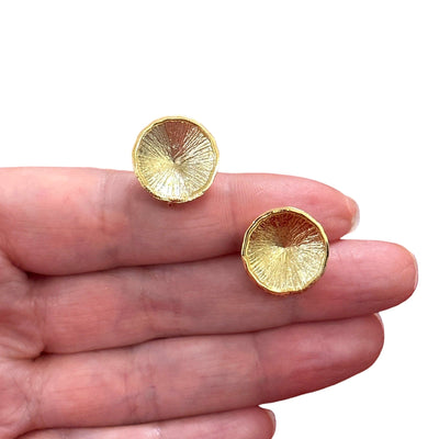 24Kt Gold Plated Brass Stud Earrings, 2 pcs in a pack