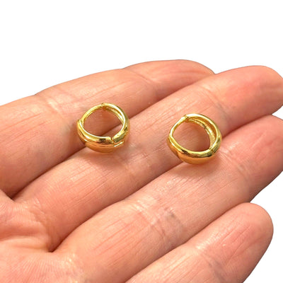 24Kt Gold Plated Dainty Hoop Earrings,Gold Leverback Earrings, Gold Huggie Earrings,Delicate Gold Earrings