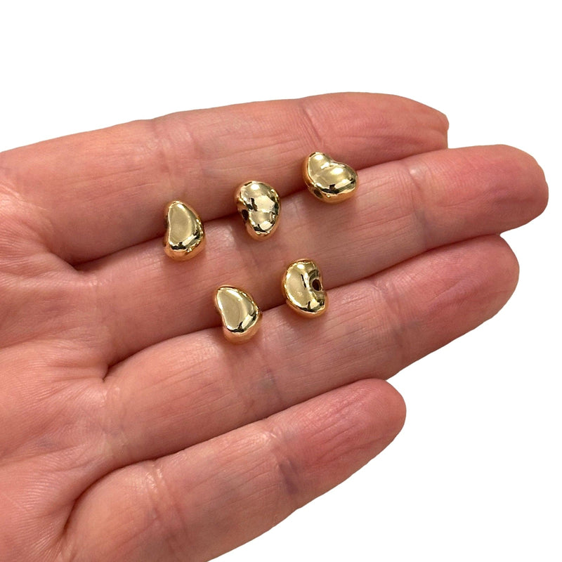24Kt Gold Plated Pearl Shaped Spacer Charms, 5 pcs in a pack